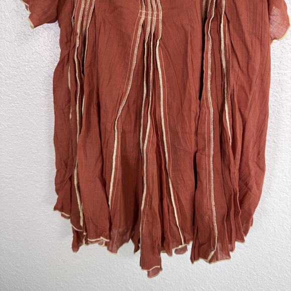 Free People Joelle Tunic Womens XS Boho Babydoll Mini Dress Flutter Festival New - Picture 5 of 12